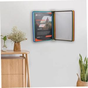 <span class=keywords><strong>Porte</strong></span>-documents <span class=keywords><strong>mural</strong></span> en métal A4 avec panneau d'affichage transparent, 5 panneaux amovibles, design de classeur, fabriqué en Chine - Product Image 5