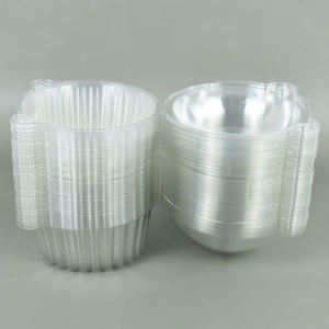 Envases de Plástico Redondos Desechables de Grado Alimenticio con Tapa Abatible, Tipo Blister, para Panadería, Ensaladas, Comida para Llevar - Product Image 4