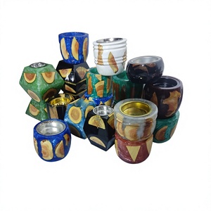 Brûleur d'encens Auralis Forestwave, porte-encens artisanal en résine et bois dur pour la méditation, les rituels de bien-être - Product Image 1