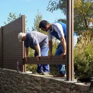 Fábrica hogar y jardín granja a prueba de viento impermeable WPC madera plástico compuesto valla paneles