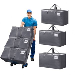 Nouvelle conception, lot de 6 sacs de déménagement extra-larges avec fermetures éclair, sacs de rangement imperméables et résistants - Product Image 1