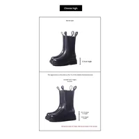 Bottes Chelsea polyvalentes pour femmes, à talon épais de 5 à 8 cm, à plateforme mi-mollet, élastiques, pour l'automne et l'hiver, augmentant la taille, vente chaude