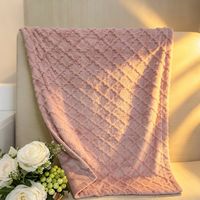 Couverture de lit tricotée en fausse fourrure de lapin 100 % polyester, écologique et réutilisable, pour l'hiver – Vente en gros