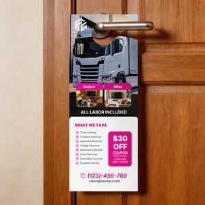 Promotion exceptionnelle : Dépliants publicitaires immobiliers personnalisés économiques, affiches d'hôtel en papier de qualité et dépliants à suspendre <span class=keywords><strong>sur</strong></span> poignée de <span class=keywords><strong>porte</strong></span> - Product Image 1