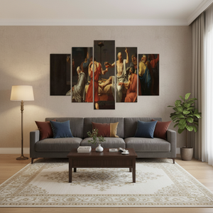 Toile imprimée : La mort de Socrate - Élégante grande décoration murale, lot de 5 toiles assorties - Product Image 3