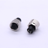 Conector Circular Linconn M12 C5-S L para Montaje en Panel, Tipo Enchufe, Plateado, 8P, Certificado CE ROHS, con Codificación A/B/D, 3 Núcleos