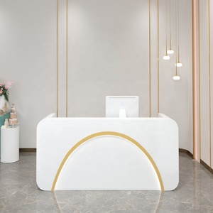 Comptoir de réception moderne, écologique et durable pour supermarchés et centres commerciaux avec éclairage LED, dimensions personnalisables - Product Image 2