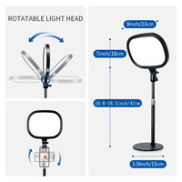 Panneau lumineux LED pour photographie, éclairage vidéo pour conférences en direct, éclairage de studio portable, éclairage d'appoint plein écran, couleur réglable