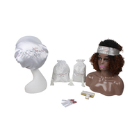 Boîte d'emballage en Satin pour perruques de cheveux, Logo personnalisé, nom de marque, Bonnets vierges et écharpe de bord