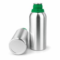 Bouteille en aluminium poli miroir de 300 ml avec bouchon vert, opaque, hermétique, pour huiles essentielles naturelles, écologiques et biologiques