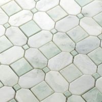 Chine Foshan haute qualité vert et blanc motif irrégulier octogone jet d'eau marbre mosaïque carreaux de mur et de sol