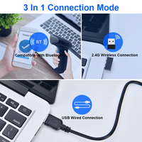 Lector de Códigos de Barras Bluetooth BT JR-659DB con Sensor Automático y Manos Libres, Escáner 1D 2D QR Pdf417 para MAC OS, Windows, IOS y Android