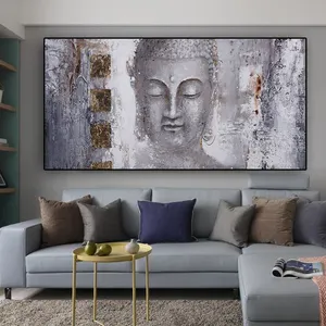 Carteles religiosos de Buda abstracto, pintura al óleo sobre lienzo, imágenes de arte de pared escandinava para decoración del hogar, sala de estar