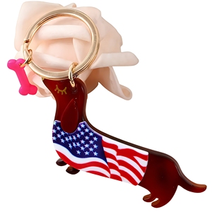 Niedlicher, Stilvoller Vintage-Anime-Design Cartoon-Legierungs-Karabiner-Schlüsselanhänger in Dackelform, Leichtgewichtig, Wasserdicht, Handgefertigter Charm - Product Image 1