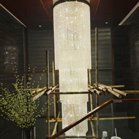 Zhongshan Moderne Designer Hôtel Lobby Escalier Grand Lustre En Cristal De Luxe Suspension