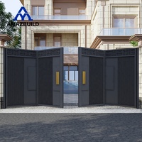 AMAZBUILD Porte de clôture coulissante pliante automatique pour allée et cour de villa Porte pliante