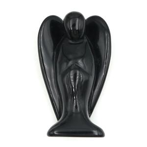 3 Polegada Esculpida Anjo Guardião Rosa Quartzo Cristal Reiki Pedra de Cura Estatueta Preta Home Decor Meditação Presente Espiritual - Product Image 5