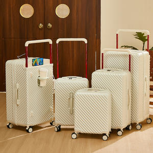 <span class=keywords><strong>Valise</strong></span> à roulettes en aluminium classique simple de grande capacité, 5 roues pivotantes, serrure <span class=keywords><strong>TSA</strong></span>, légère et durable, en ABS - Product Image 1