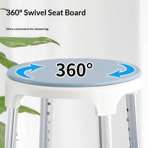 Taburete Giratorio para Baño con Diseño Antideslizante e Impermeable, Silla de Ducha de Altura Ajustable para Personas Mayores, Mujeres Embarazadas y Personas con Discapacidad - Product Image 4