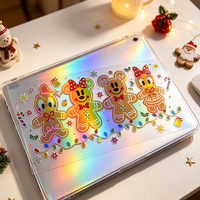 Autocollants pour ordinateur portable et téléphone, transparents, imperméables, avec des personnages de dessins animés mignons, impression personnalisée, découpe UV, autocollants holographiques