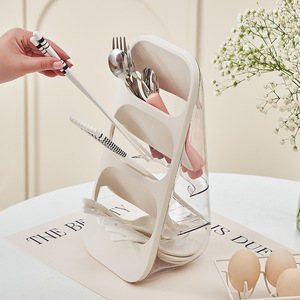 Multifunctional Dustproof Chopstick Holder Three Layer Drainable <b>Kitchen</b> Tableware <b>Storage</b> Rack For Spoon Fork Knife Organizing - Product Image 3