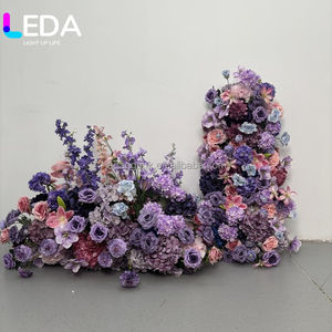 LEDA Luxurious Artificial Flower Decor Set High Quality Purple Artificial Flowers For Wedding Backdrop <b>Decorations</b> - Product Image 1