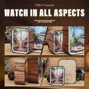 Boîte à lumière nocturne en bois personnalisée avec paysage de <span class=keywords><strong>Paris</strong></span> - Lumière nocturne à thème de zone panoramique personnalisée <span class=keywords><strong>pour</strong></span> la <span class=keywords><strong>chambre</strong></span> à coucher et la décoration de la maison - Product Image 4