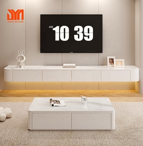 JYN Fashion White Floating TV Stand <span class=keywords><strong>soggiorno</strong></span> a <span class=keywords><strong>parete</strong></span> TV armadio <span class=keywords><strong>con</strong></span> tavolino da caffè - Product Image 3