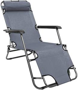Silla Reclinable <span class=keywords><strong>Plegable</strong></span> Portátil de Dos Posiciones para Acampar, Tumbona para Exteriores, Jardín, Playa y Sol - Product Image 2