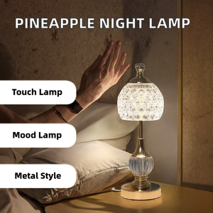 Lámpara de Mesa Moderna de Cristal con Pantalla de Cúpula, Luz LED E27 Blanca Cálida para Dormitorio, Iluminación Decorativa - Product Image 2