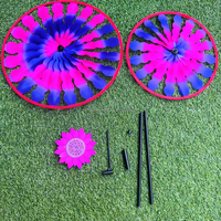Moulin à vent arc-en-ciel rotatif à double étage en plastique, nouveau modèle, pour enfants, jouet de sport d'extérieur, décoration de jardin, vente en gros