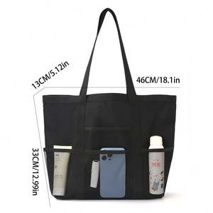 Wholesale New Style Custom Logo Organizer Storage <b>Bag</b> Foldable <b>Travel</b> Mesh <b>Tote</b> Shopping <b>Bag</b> Summer Swimming Beach <b>Bag</b> for Women - Product Image 3