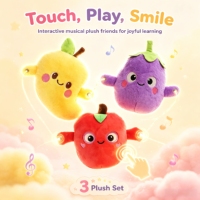 Populaire moderne design leverancier zachte schattige fruitgevoelige metronoom knuffeldier met sensor muziekfunctie voor kinderen om mee te spelen