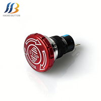 Boutons-poussoirs d'arrêt d'urgence momentanés 22mm 1NO1NC Rouge Laiton Aluminium 24VAC 3A IP40 Contrôle Industriel