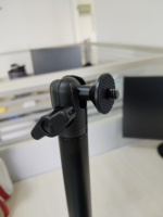 Support de microphone de studio professionnel en alliage d'aluminium + ABS, bras rotatif à 360 degrés, support de micro réglable deux-en-un, anneau lumineux LED