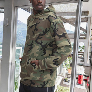 High Quality 96% <b>Polyester</b> 4% Spandex Quick Dry Stretchy Camouflage Pattern Regular Fit Drawstring Pullover <b>Hoodie</b> Men Winter - Product Image 3