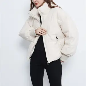 Customize Design And Logo Ladies Padding Winter Padded Puffer Hybrid Jacket For Women High Quality