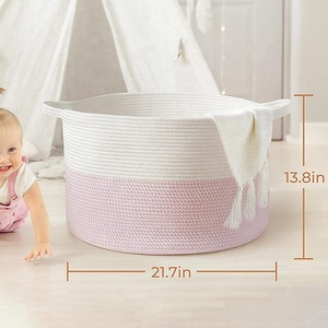 Panier à <span class=keywords><strong>linge</strong></span> sale extra large en <span class=keywords><strong>corde</strong></span> de coton écologique tressé avec poignée - Product Image 3
