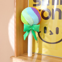 Coussin en peluche doux en forme de sucette arc-en-ciel, poupée en tissu mignonne, cadeau d'anniversaire créatif pour enfants, anti-stress, lavable