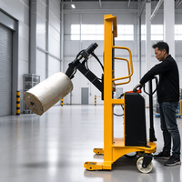 Beliebter Halbautomatischer Papierrollenklammerstapler mit 500kg Tragfähigkeit, Hubhöhe, Elektrischer Rollenrotator und -kippvorrichtung für die Druckindustrie
