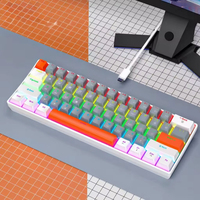 K61 True Mechanical Gaming Keyboard with Green Red Brown Black Switches Detachable Keycaps RGB Lighting