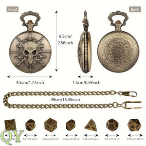 YY Caja Metálica Para Dados Con Relieve De Dragón Y Esqueleto Pirata Diseño Fantasy Para Coleccionistas RPG - Product Image 6