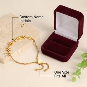 Bracciale Personalizzato con Nome per Donne, Placcato in <span class=keywords><strong>Oro</strong></span> 18K, Regolabile, Gioiello Artigianale, Regalo per Lei - Product Image 4