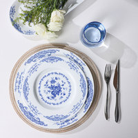 Service de table en porcelaine bleue vintage PITO, vaisselle, assiettes en céramique, service de table en porcelaine