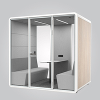 Bureau pods modèle L-cabine de réunion insonorisée pour 4 personnes avec contrôleur intelligent
