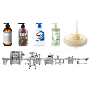 4 Koppomp Vloeistofpasta Shampoo Mini Fles Pack Vulling Capping En Etikettering Machine
