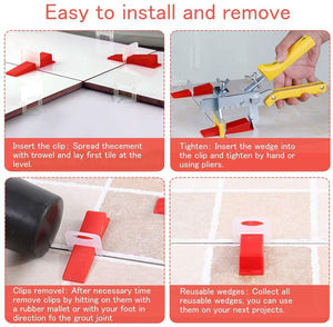 Kit de nivellement de carrelage John Tools 8119-8S avec pinces à clipser et cale pour le nivellement des sols, outils de pose de carrelage, kits de carrelage - Product Image 4