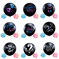 Ballon géant noir de 36 pouces pour révélation du sexe (garçon ou fille), grands ballons en latex pour garçons et filles, fournitures de décoration pour fête de révélation du sexe