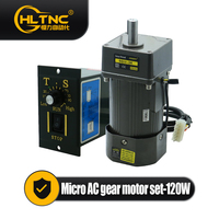 Motor de Inducción de CA Monofásico de 220V con Controlador de Velocidad, Motor con Engranajes Reversible de Velocidad Variable para Transportador