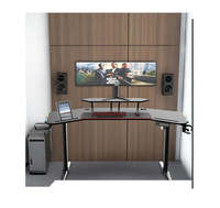 Bureau d'ordinateur réglable manuel moderne de haute qualité Cool RGB LED éclairage bureau de jeu